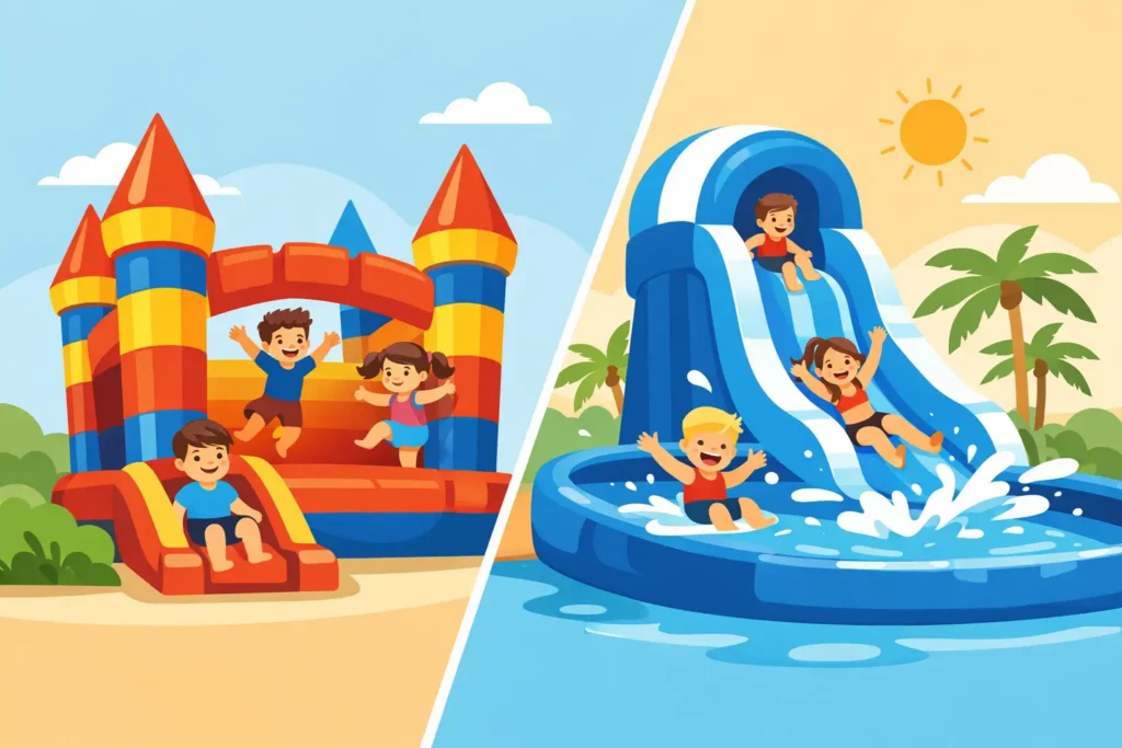 Bouncy Castle Versus Waterslide: Which Wins?