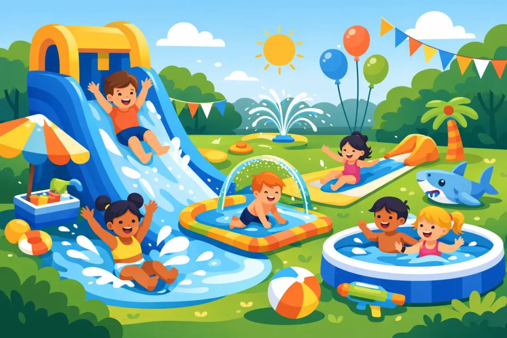 10 Backyard Waterslide Party Ideas Kids Love
