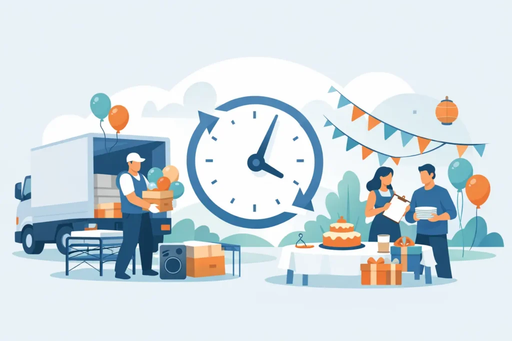 Rental Delivery Timing for Stress-Free Parties